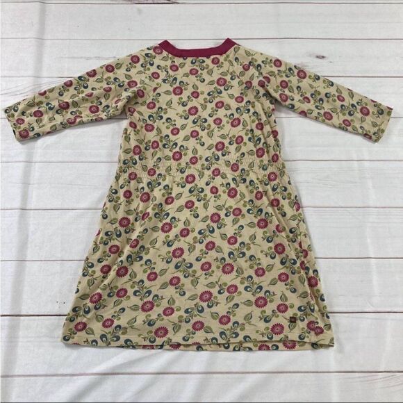 Tea Collection Kids Yellow Floral Long Sleeve V-Neck Casual Dress Size 12 - Picture 2 of 8